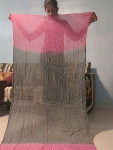 Pink &amp; Grey Ombre Dupatta