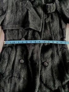Faux Fur Black Trench Coat