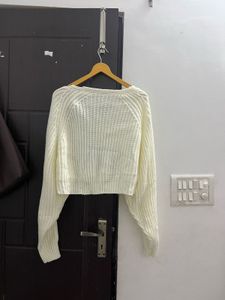 Cream Knit Cropped korean bolero🧚🏻