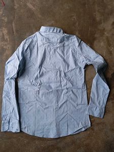 Men's Light Blue Dotted Button-Up Shirt