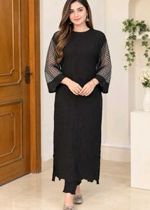 Black Midi Dress with Unique Sleeves