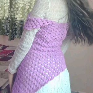Handmade Crochet asymmetrical offshoulder top