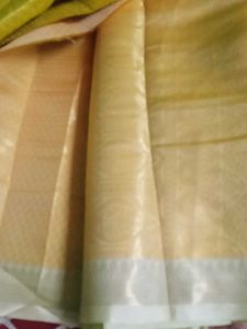 lime green soft Silk Saree with Intricate Border
