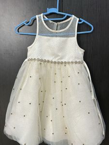 Girls' White Sparkly Party Dress