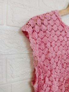 Elegant Pink Crochet Top