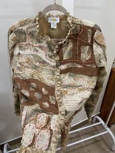 Vintage Patchwork Pearl &amp; Lace detailed Ru