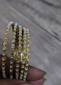Pearl Bangles - Set of 4