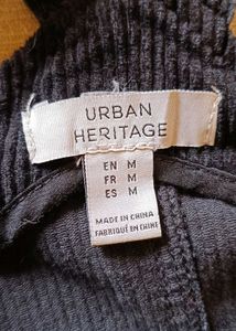 urban heritage Black Corduroy Button-Front Dress