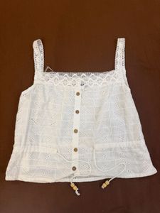 White Eyelet Cami Top