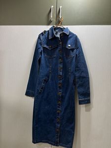 Classic Blue Denim Midi Dress