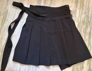 Black Tennis Wrap Skirt