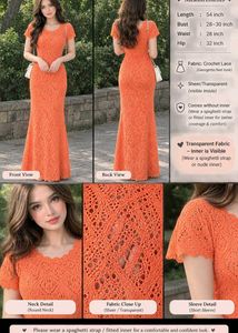 Orange Lace Maxi Dress