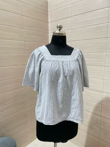 GAP XL Striped Square Neck Top