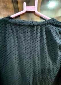 Stylish Black Textured Blouse