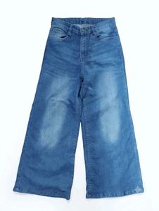 Stylish Wide Leg Blue Jeans