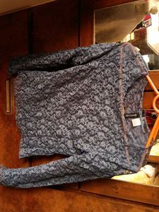 Sheer Floral Lace Long Sleeve Top