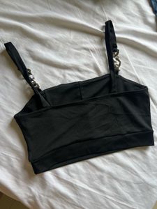 Urbanic - Black Chain Strap Crop Top