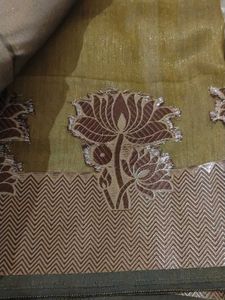 Beautiful Olive Green Saree with Floral Border....