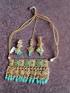 Kundan moti meenakari Necklace Set