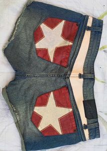 Denim Shorts with Patches