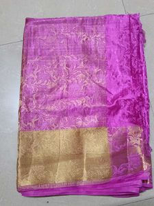 Stunning Pink &amp; Gold Banarasi Saree