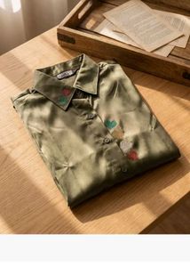 Elegant Satin Blouse with Heart Detail