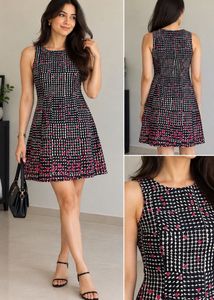 Chic Geometric Print Sleeveless Dress