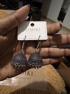 JIMIKI Silver Jhumka Earrings - Brand New