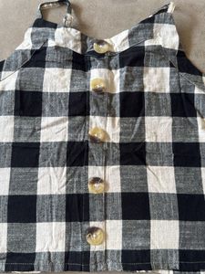 Gingham Button-Up Cami Top
