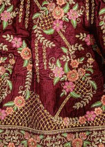 Maroon silk Lehenga