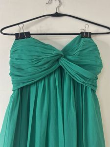 Elegant Green Strapless Maxi Dress