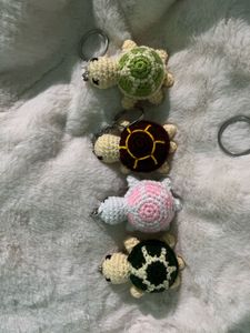 Crochet Handmade Amigurumi Turtles Keychain