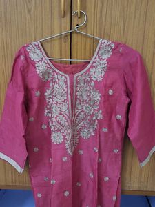 Festive Kurta Intact,embroidery And Lining.