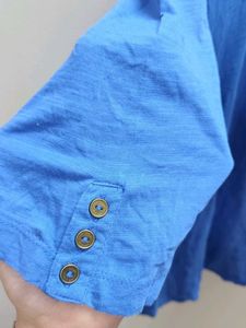 Blue Casual Sleeve Top