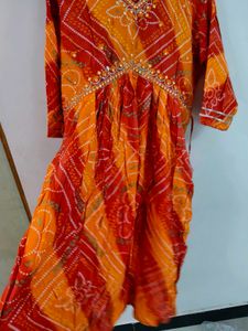 Ethnic Orange Printed Kurta