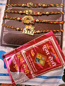Designer Rakhiya With Chawal, Roli For Festival