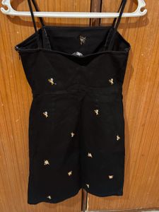 ONLY Black Bee Embroidered Mini Dress