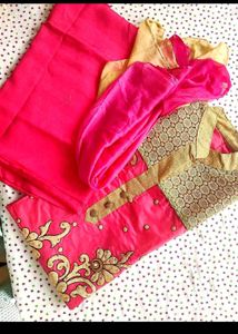 Designer Pink Kurta Set with Golden Embellishments