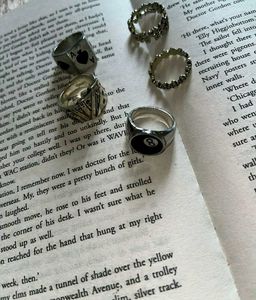Set of Silver Chunky Anti tarnish rings