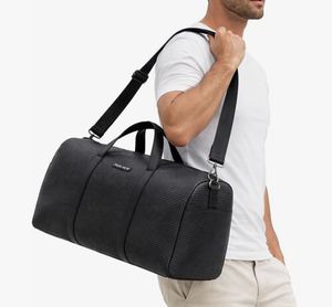 Police Black Textured Duffle Bag