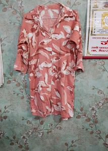 Floral Print Button-Up Kurta