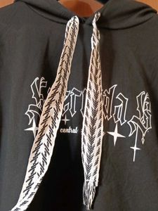Black Graphic Printed Hoodie