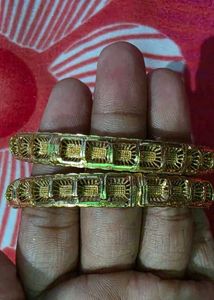 Elegant Gold Bangles with Rhinestones