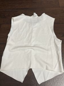 White Sleeveless Vest with Gold Buttons