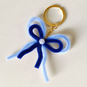 Cute Blue Bow Keychain