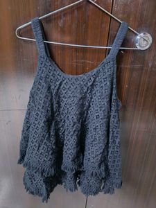 Stylish Black Lace Tank Top