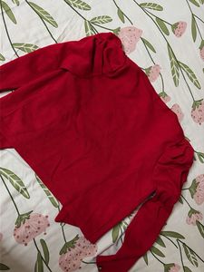 Chic Red Buttoned Top