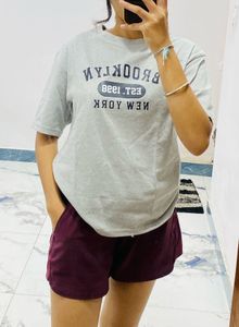 Grey Brooklyn New York Graphic T-Shirt