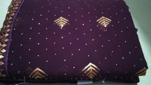 Saaree( Full Work On Saare)🔥✅.                                            Beautifully Full Worked Purple Saaree💓