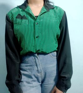 Green Crop Shirt